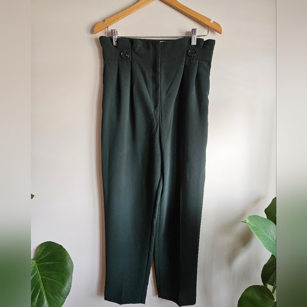 H&M | Dark Green High-waisted Dress Pants